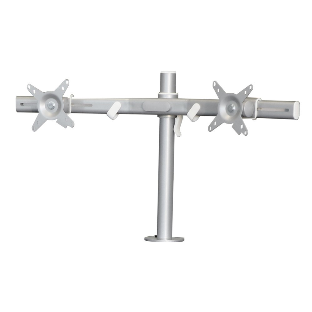 Support d’écran double VESA 75 / 100 pour poste de travail mobile WMD Jungheinrich, horizontal, colonne