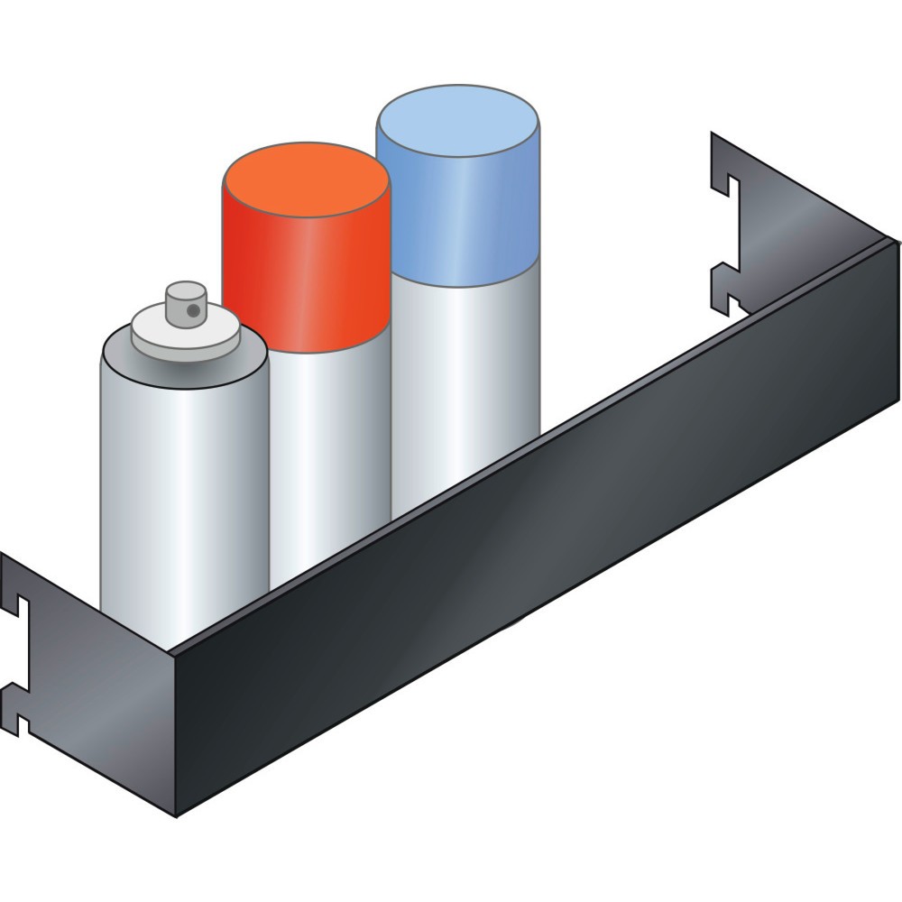 Support pour bombes aérosol LISTA, (lxPxH) 380x74x70 mm