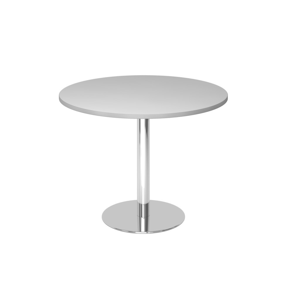 Table de réunion, bâti chromé, Ø 1 000 mm, gris