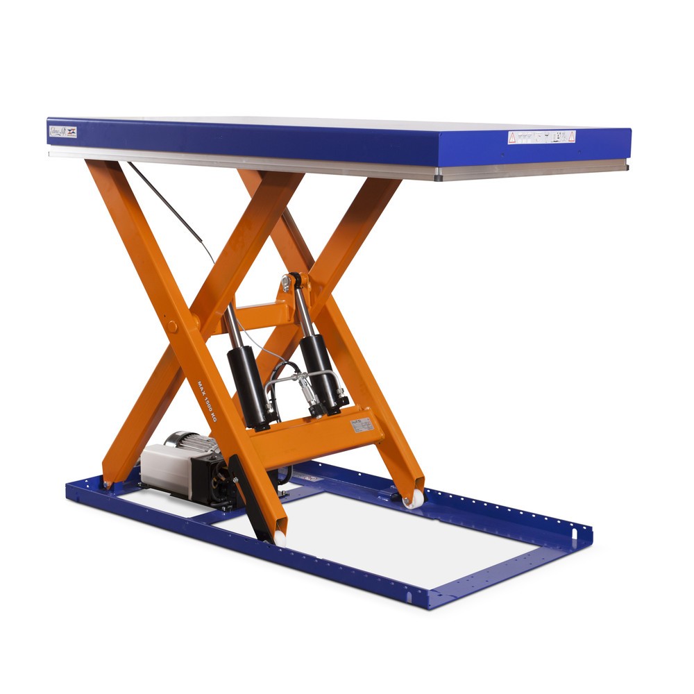 Table élévatrice à ciseaux EdmoLift® série T, capacité de charge 1 500 kg, plate-forme de 1 700 x 1 200 mm