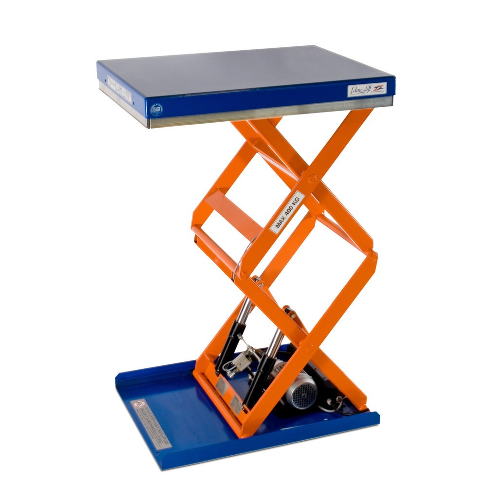 Table élévatrice à doubles ciseaux EdmoLift® série T, capacité de charge 500 kg, plate-forme de 900 x 700 mm