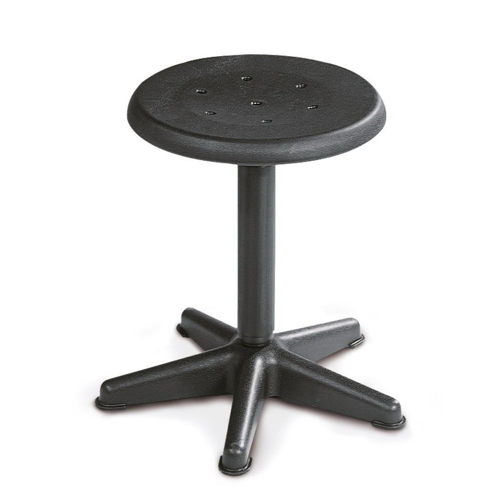 Tabouret, assise en hêtre, hauteur d’assise 410-600 mm, broche tournante, base plastique, patins