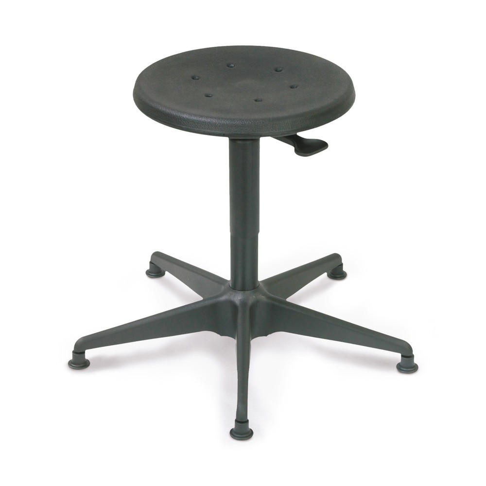 Illustration du produit: Tabouret HEMMDAL, assise en PU, hauteur d’assise 380-515 mm, base acier, patins