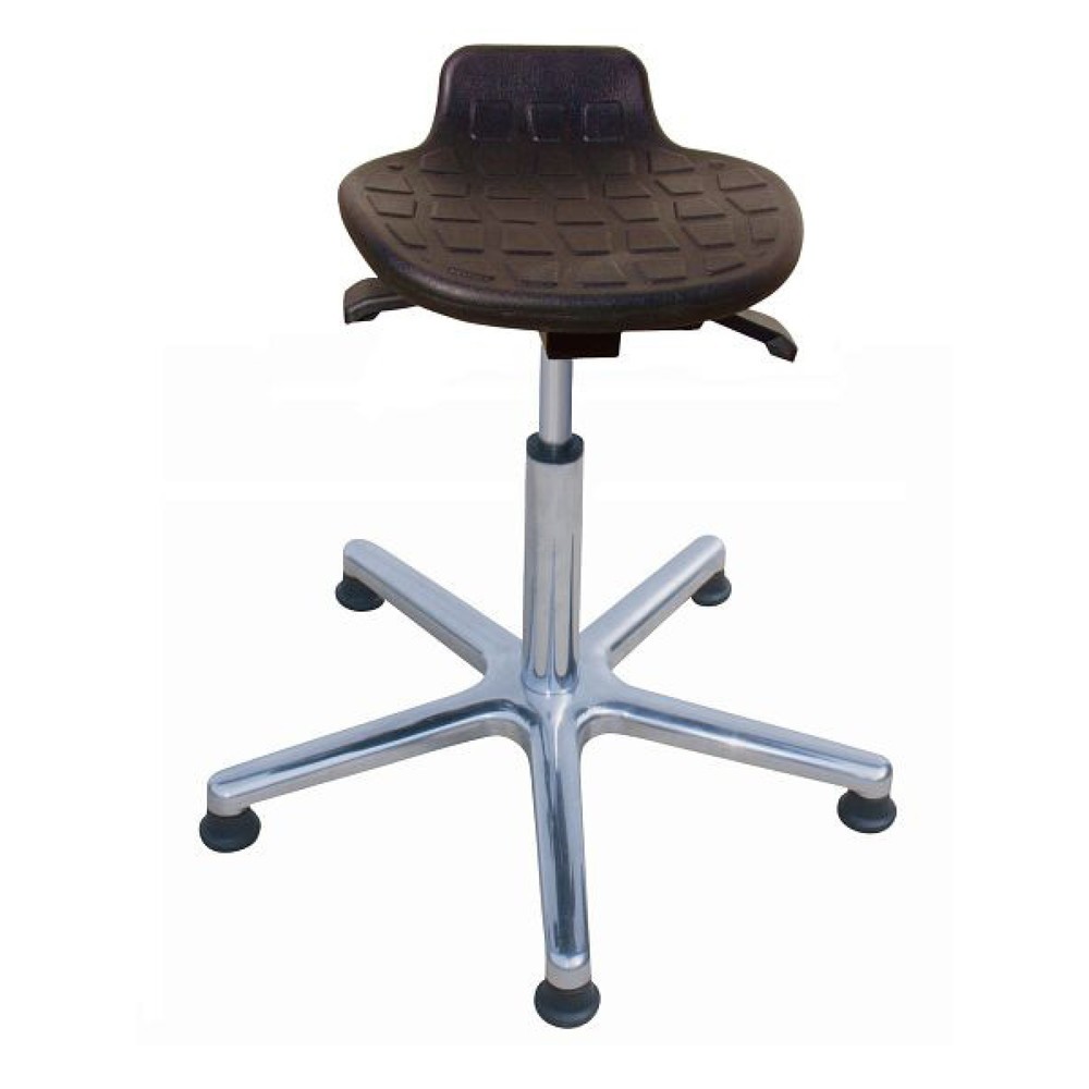 Tabouret HEMMDAL Confort, assise en PU, hauteur d’assise 570-820 mm, base aluminium, patins