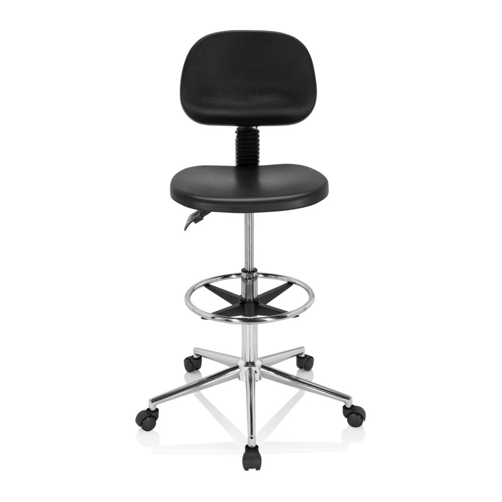 Tabouret pivotant / siège de travail hjh OFFICE TOP WORK 24 I mousse rigide, noir