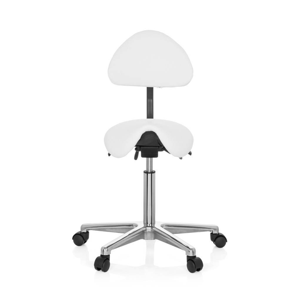 Tabouret / tabouret pivotant hjh OFFICE TOP WORK 20 similicuir, blanc