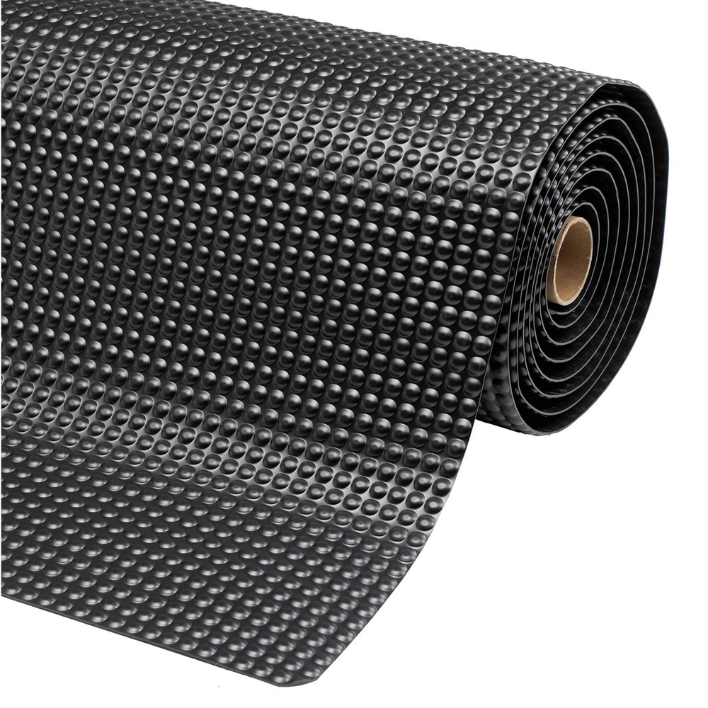 Tapis anti-fatigue en PVC, face arrière en vinyle microcellulaire, l x P 600 x 910 mm, noir