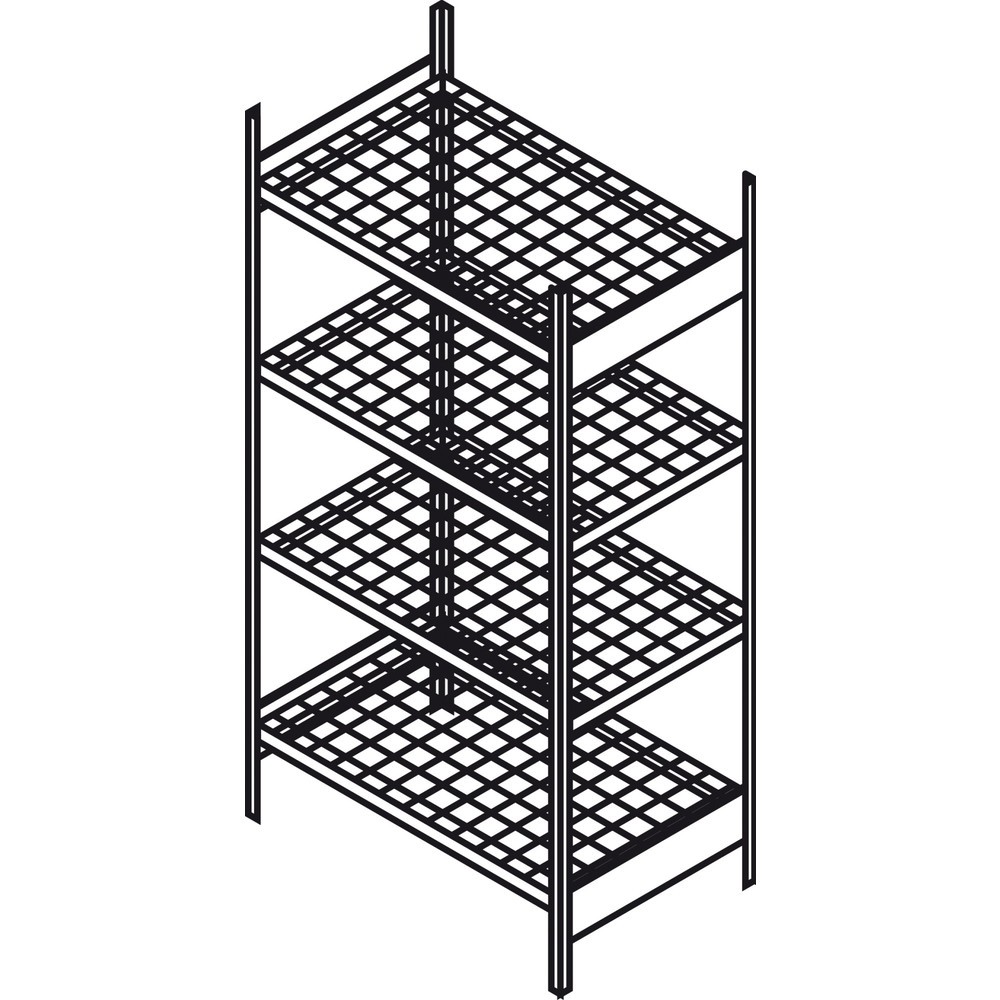 Vario Rayonnage de base GRG4, 2 cadres de support prémontés