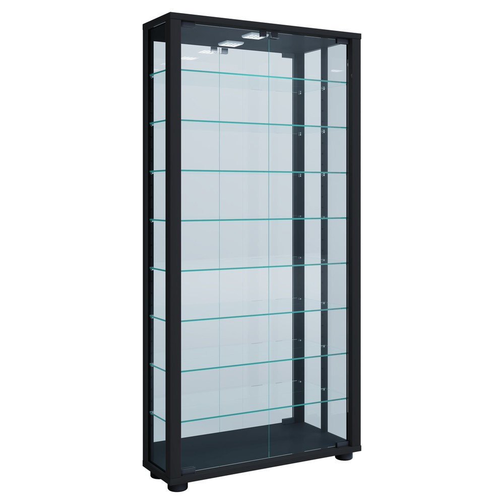 Vitrine Lumo Maxi avec miroir, éclairage à LED inclus, noir