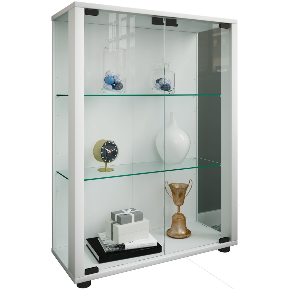 Vitrine à poser Sintalo, éclairage à LED inclus, blanche