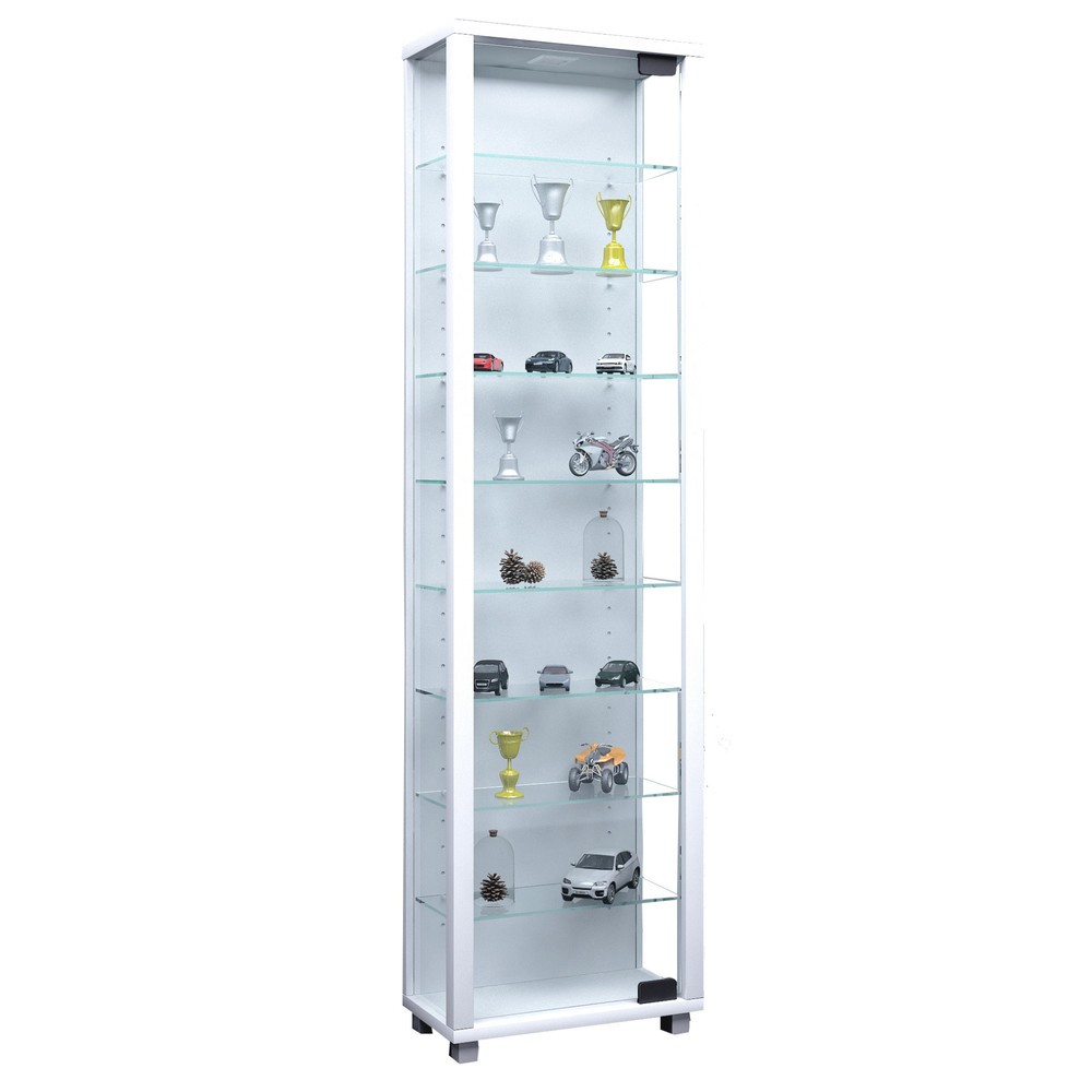 Vitrine Edana Maxi, avec 8 tablettes, sans éclairage, blanc