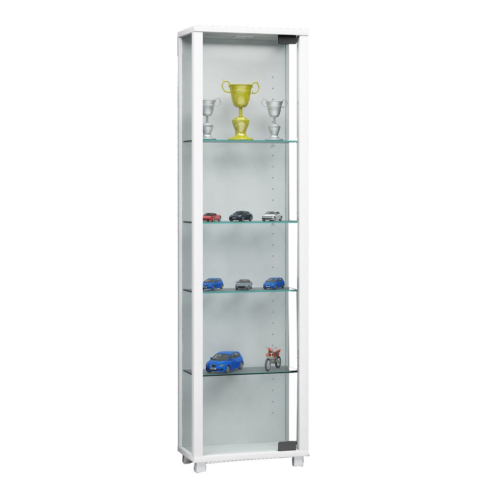 Vitrine Edana Mini, avec 4 tablettes, sans éclairage, blanc