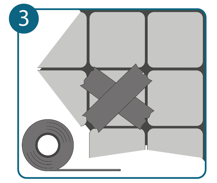 Percer du carrelage : recouvrir le point de perçage.