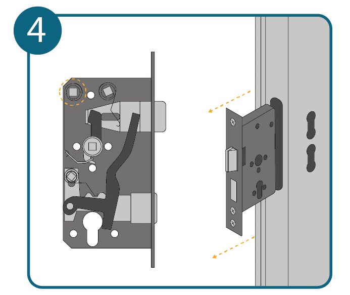 Réparer une poignée de porte, étape 4 : ouvrir la serrure et vérifier le ressort.