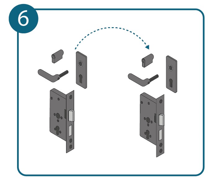 Réparer une poignée de porte, étape 6 : remplacer la serrure.